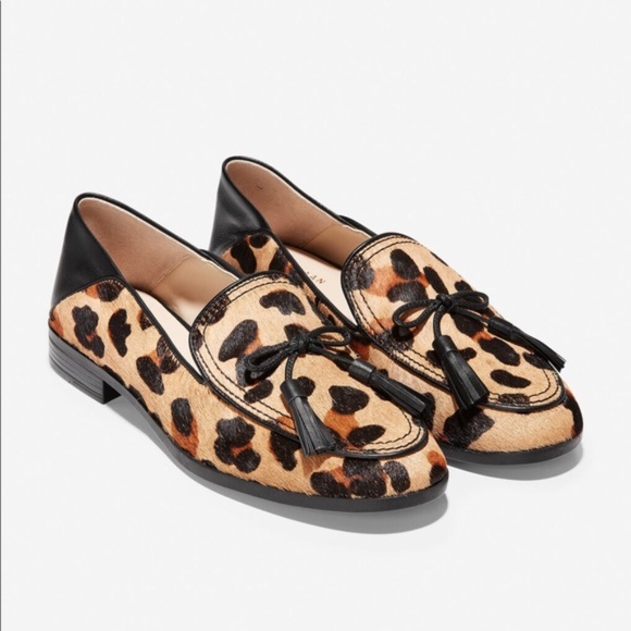 Cole Haan pinch tassel leopard loafer flat mules - Picture 6 of 16